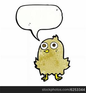 funny cartoon bird with speech bubble