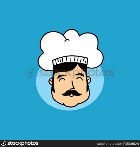 funny cartoon chef. funny cartoon chef theme vector art illustration