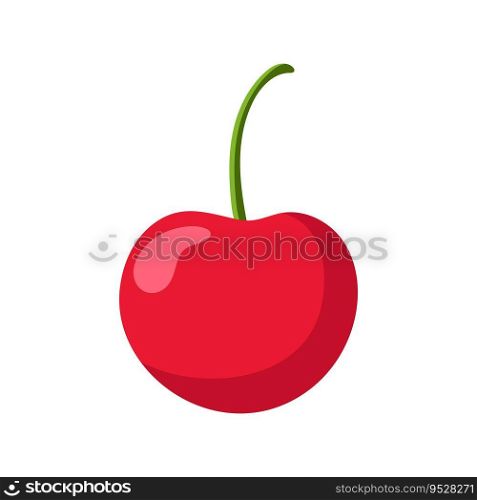 Funny cartoon cherry. Cute berry. Vector food illustration isolated on white background.