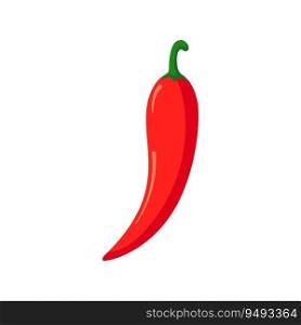 Funny cartoon chilli. Cute vegetable. Vector food illustration isolated on white background.