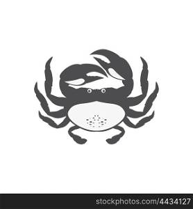 Funny Cartoon Crab. Funny cartoon crab icon isolated. Vector illustration