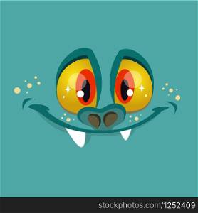 Funny cartoon creatures face avatar. Vector illustration