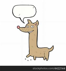 funny cartoon dog with speech bubble