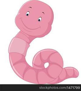 Funny cartoon earthworm