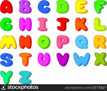 Funny Cartoon font . Letters from A to Z