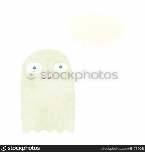 funny cartoon ghost with thought bubble