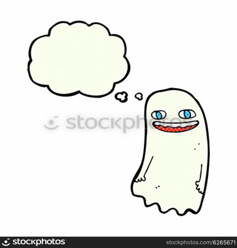 funny cartoon ghost with thought bubble