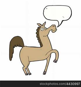 funny cartoon horse with speech bubble