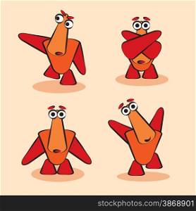 funny cartoon mascot dancing vector abstract illustration