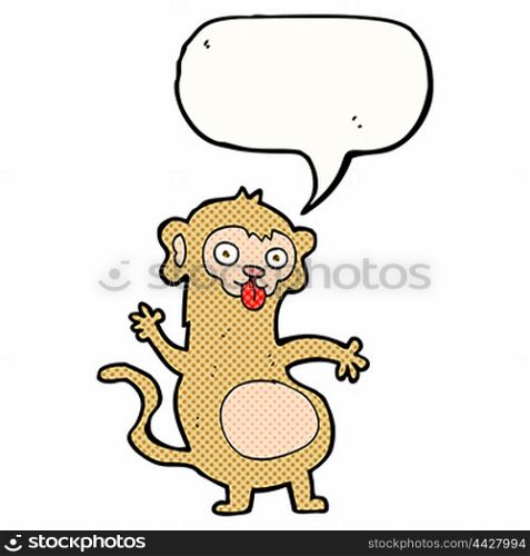 funny cartoon monkey with speech bubble