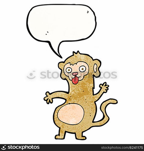 funny cartoon monkey with speech bubble