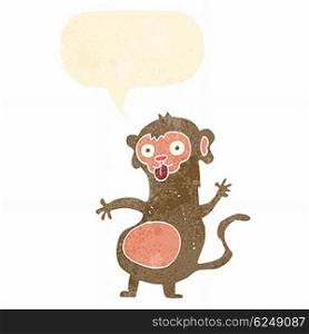 funny cartoon monkey with speech bubble