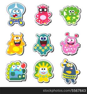 Funny cartoon monsters set isolated vector illustration
