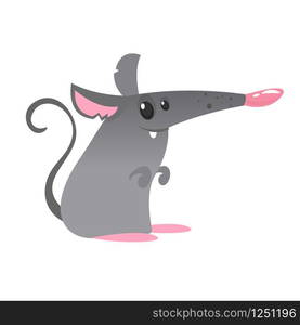 Funny cartoon mouse. Vector illustration isolated