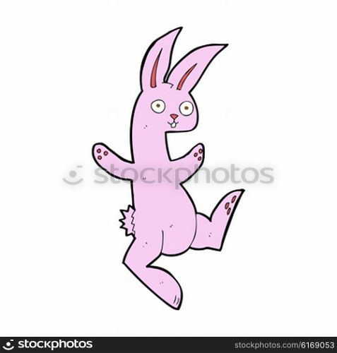 funny cartoon pink rabbit