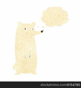 funny cartoon polar bear with thought bubble