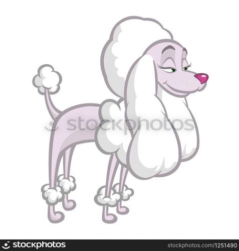 Funny cartoon poodle. Vector illustration