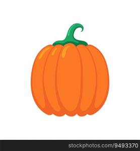 Funny cartoon pumpkin. Cute vegetable. Vector food illustration isolated on white background.