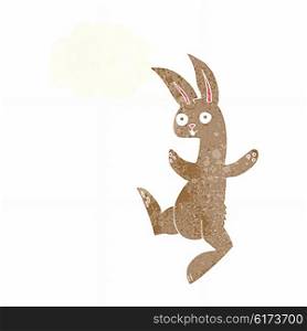 funny cartoon rabbit with thought bubble