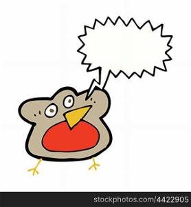 funny cartoon robin with speech bubble