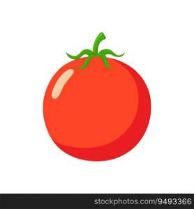 Funny cartoon tomato. Cute vegetable. Vector food illustration isolated on white background.