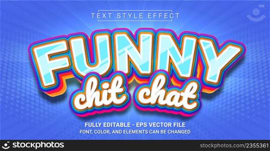 Funny chit-chat Text Style Effect. Editable Graphic Text Template.