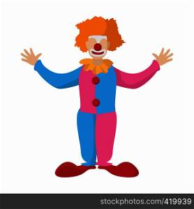 Funny clown cartoon on a white background. Funny clown cartoon