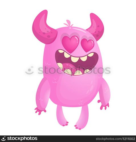 Funny cute monster cupid. St Valentines Day