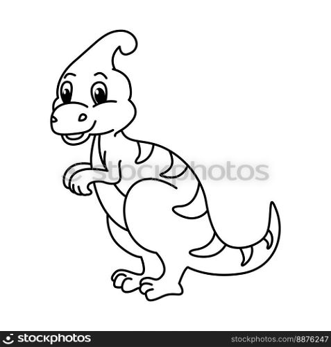 Funny dinosaurs cartoon vector coloring page