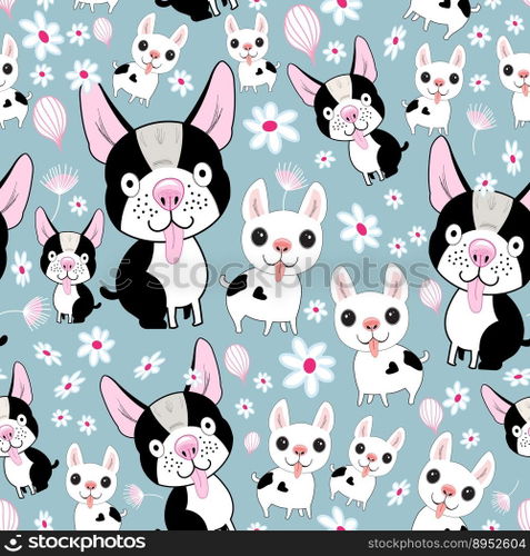 Funny dog pattern vector image