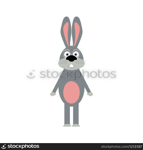 Funny easter bunny on a white background, illustration. Funny easter bunny on a white background
