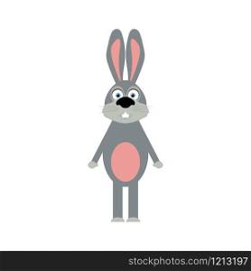 Funny easter bunny on a white background, illustration. Funny easter bunny on a white background