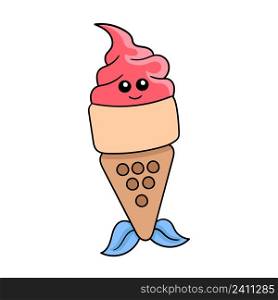 funny faced fish ice cream cone