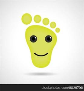 Funny feet emoticon icon. Feet emotions sign. Vector illustration