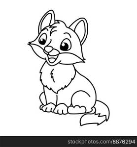 Funny fox cartoon characters vector illustration. For kids coloring book.
