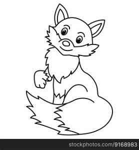 Funny fox cartoon characters vector illustration. For kids coloring book.