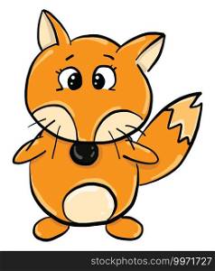 Funny fox, illustration, vector on white background