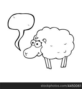 funny freehand drawn speech bubble cartoon sheep