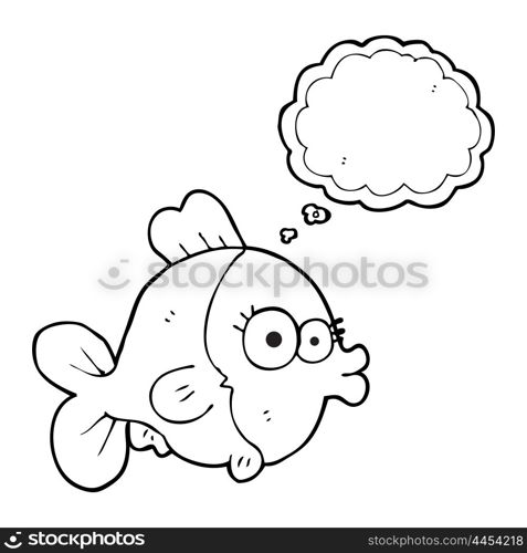 funny freehand drawn thought bubble cartoon fish