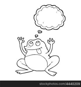 funny freehand drawn thought bubble cartoon frog