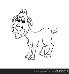 Funny goat cartoon characters vector illustration. For kids coloring book.