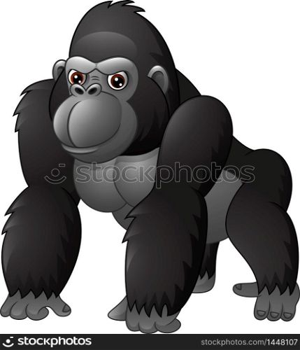 Funny gorilla isolated on white background