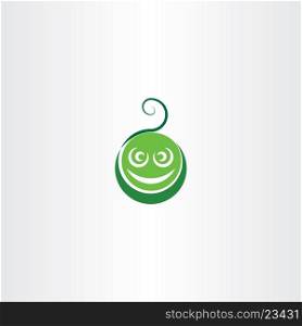 funny green face vector logo icon