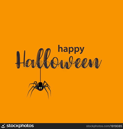 Funny Halloween greeting card with monster with eyes. Vector illustration in flat design. Funny Halloween greeting card