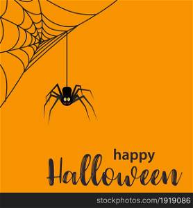 Funny Halloween greeting card with monster with eyes. Vector illustration in flat design. Funny Halloween greeting card