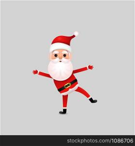 Funny happy Santa Claus character on background. Merry Christmas and Happy New Year. Holiday greeting card. Lifestyle and Holiday concepts.Vector design illustrations.
