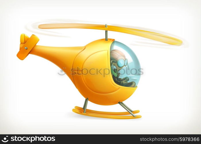 Funny helicopter, vector icon