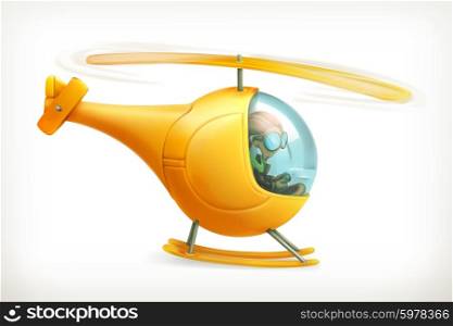 Funny helicopter, vector icon