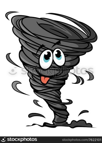 Funny hurricane in cartoon style for mascot or weather design