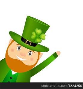 Funny leprechaun for St. Patrick Day on a white background. Funny leprechaun for St. Patrick Day